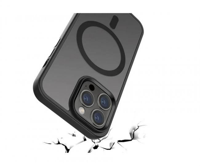Чехол Metal Buttons with MagSafe Colorful для iPhone 12 Pro Max /black/